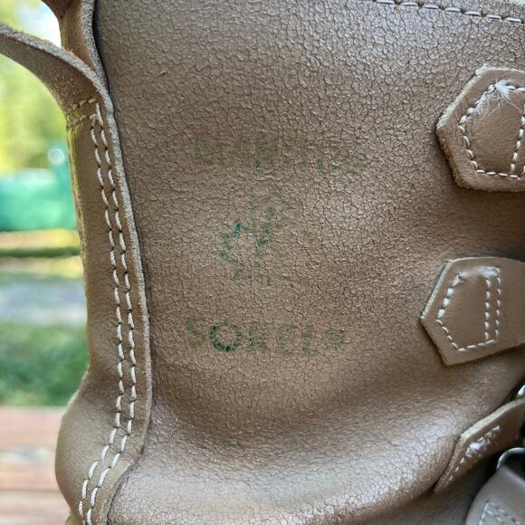 Vintage Sorel Manitou Duck Boots 7 Tan Black Wool Lined Canada Winter Snow Boots - Picture 4 of 16